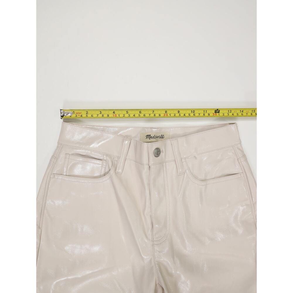 Quiet Luxury Faux Leather Coated Straight Jeans Madewell Perfect Vintage 26 NWT - Picture 10 of 16